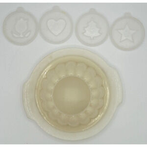Vintage Tupperware Jel-N-Serve Jello Mold & 4 Design Lids SKU U149
